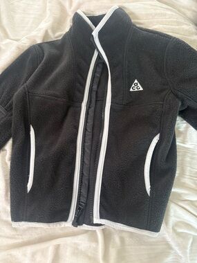 Nike Black Fleece Therma-FIT Jacket with White Accents